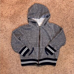 Peek Gray Hoodie with Navy Striped Cuffs